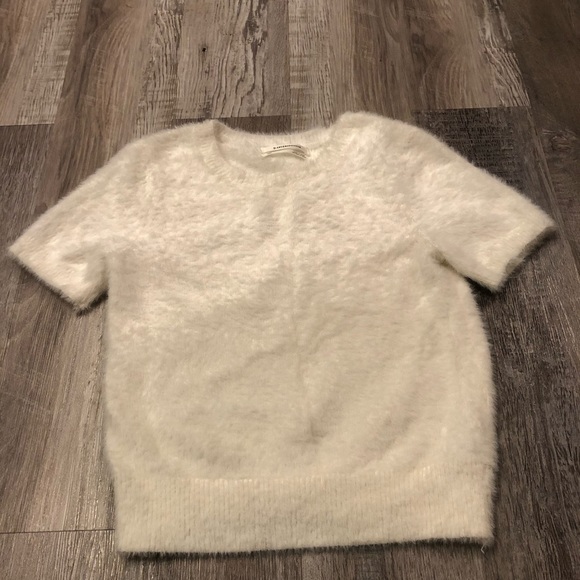 ANTHROPOLOGIE Short Sleeve Fuzzy Sweater Top XSP - Picture 3 of 6